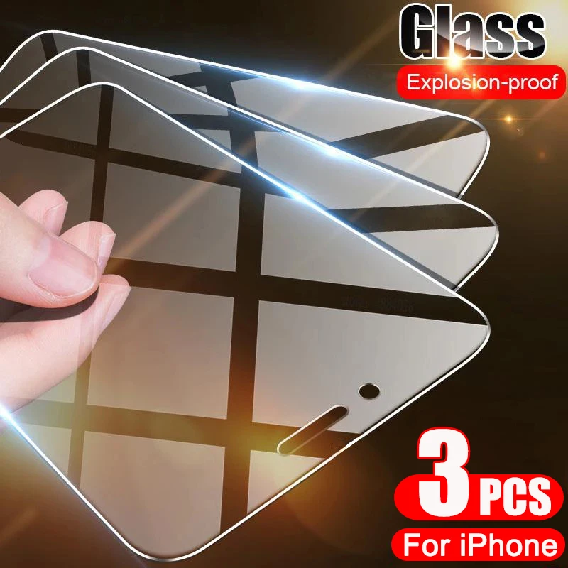 

Защитное стекло, закаленное стекло с полным покрытием для iPhone 13 12 11 Pro Max 13 12 Mini SE 2022, 3 шт.