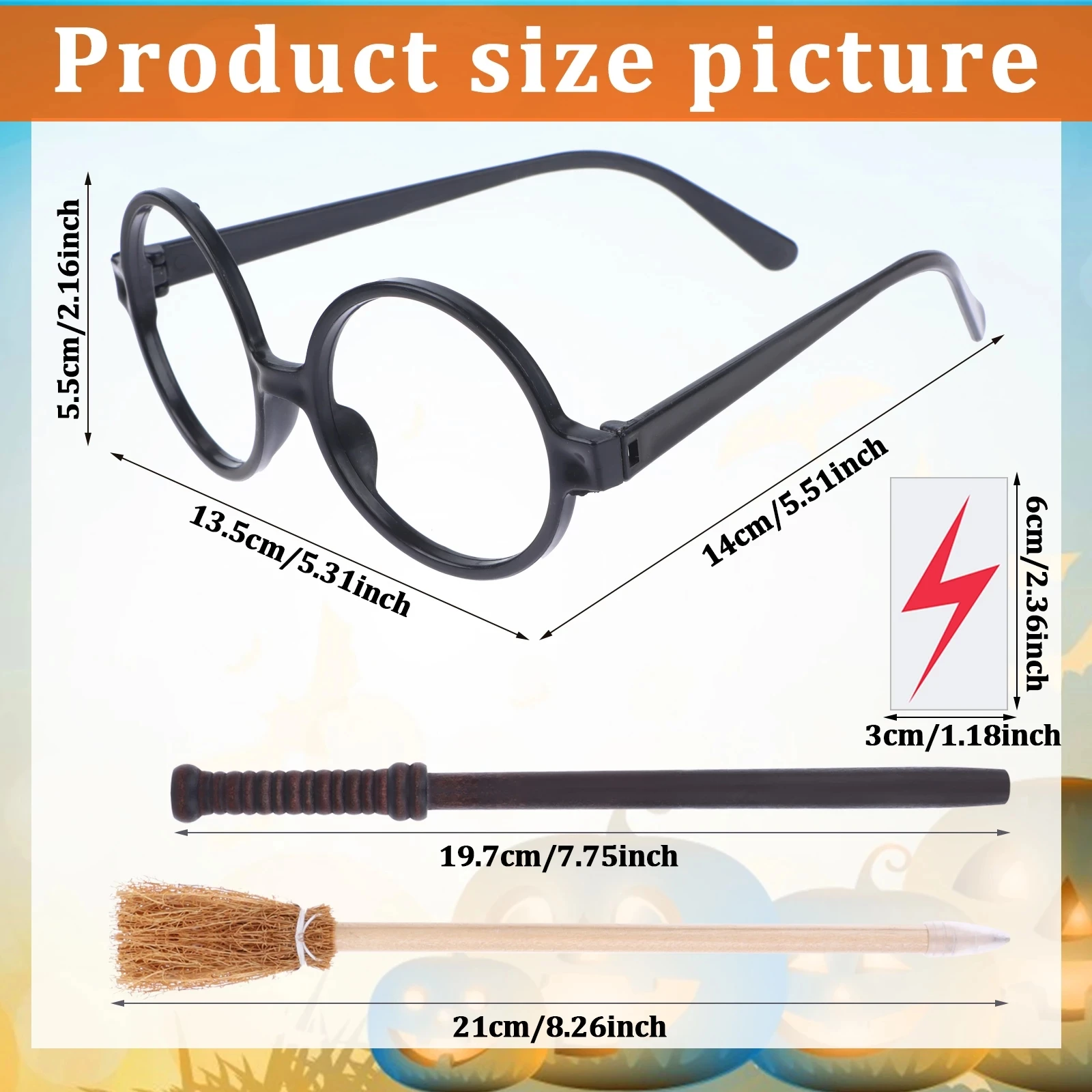 40 шт./компл. карандаши с молнией наклейки для татуировок метла и очки Волшебник