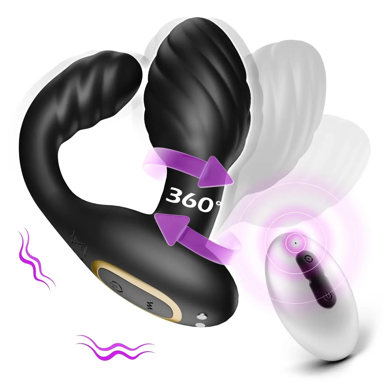 Вращающаяся анальная пробка вибратор с дистанционным управлением Анальная для