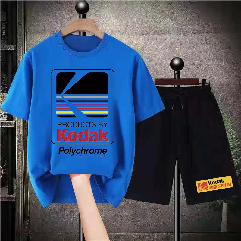 4XL Fashion Brand T Shirts Suits Men Korean Style Personality Sportwear  Basic 100% Cotton 2 Piece Tops Shorts Sets Tracksuits