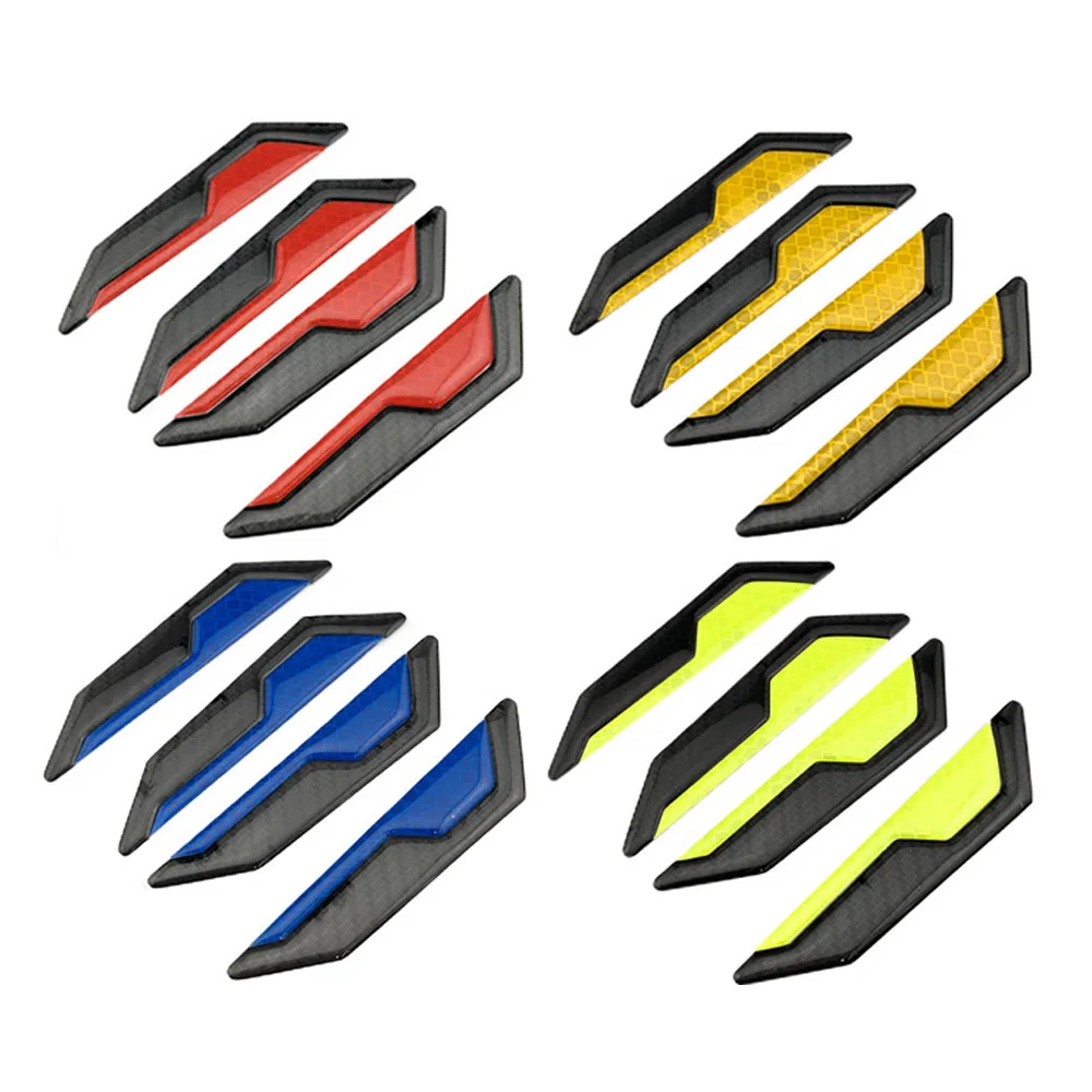 

4pcs Car Exterior Door Protector Side Door Bumper Edge Strip Scratch Guard Reflective Sticker Anti-Collision Styling Accessories