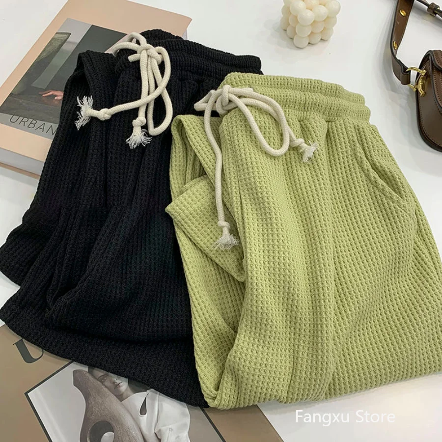 

Брюки женские с широкими штанинами, спортивный костюм с завышенной талией, простые удобные штаны для женщин, весна-лето