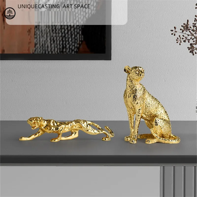 

Леопардовая художественная скульптура статуя животного креативная абстрактная Роскошная Статуэтка Пантеры Pardus Статуэтка из цинкового сп...