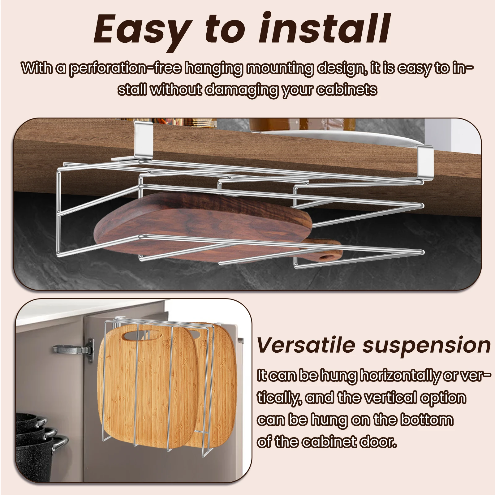 Кухонный подвесной органайзер стойка под шкафом вешалка для бумажных полотенец