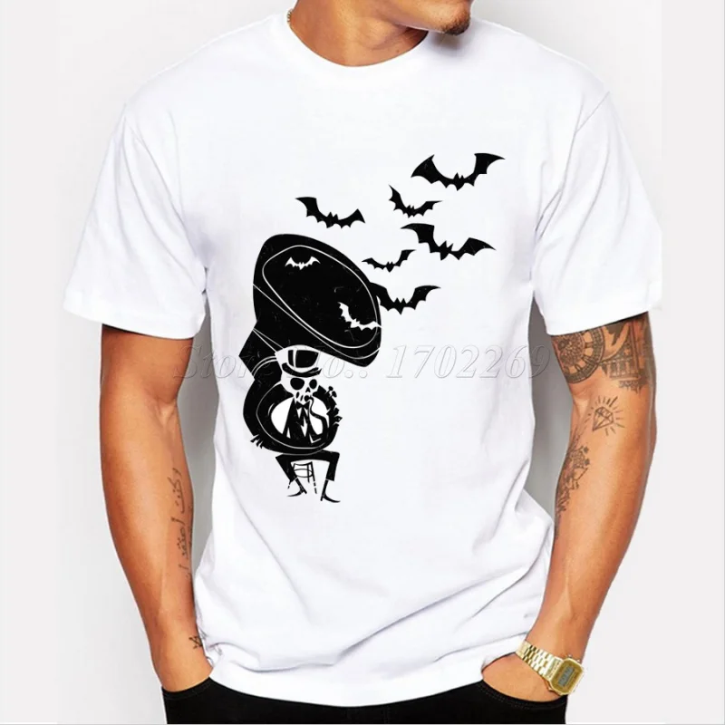 

New brand men's bird/bat cartoon printed customized t-shirt short sleeve casual funny cool tops fashion hipster halloween tee