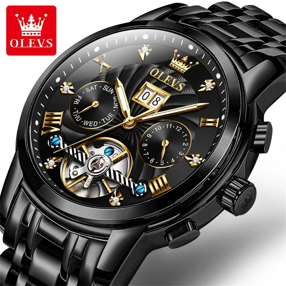 OLEVS оригинальные брендовые роскошные часы с турбийоном для мужчин