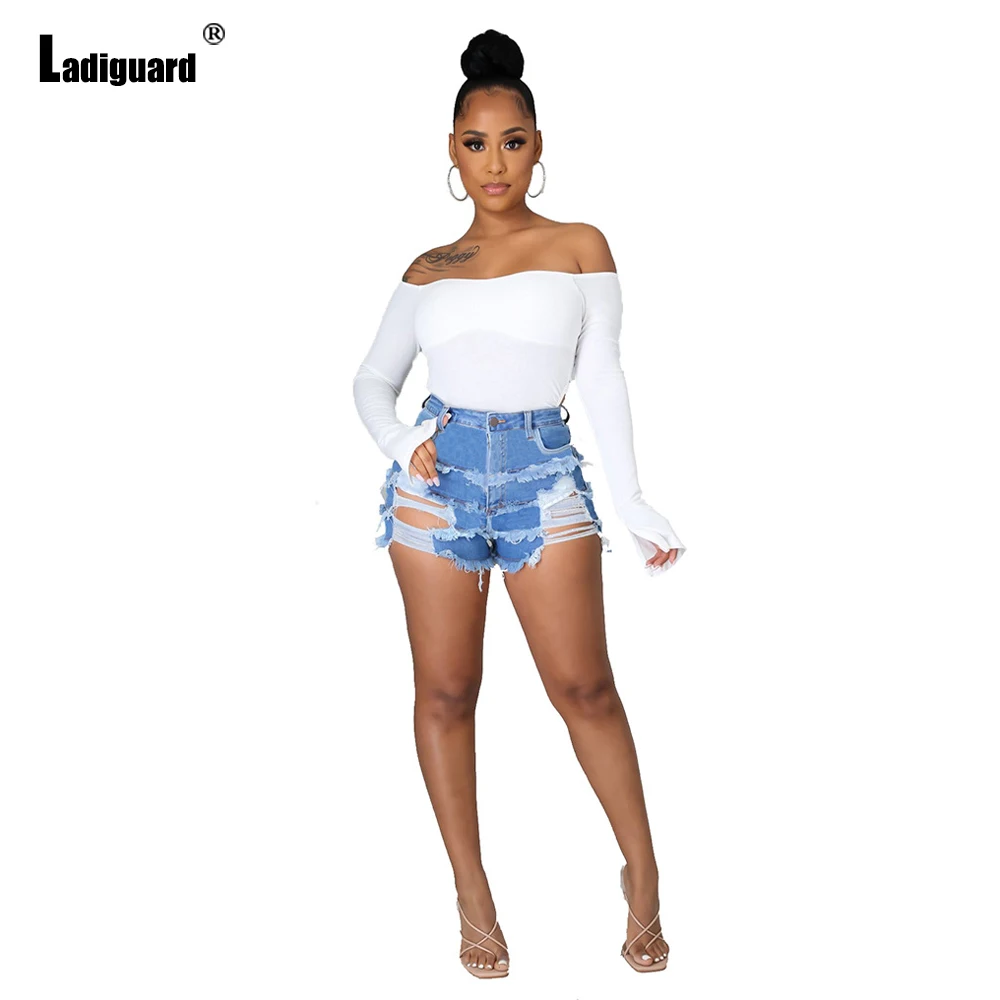 2022 Sexy Ripped Denim Shorts High Cut Women Casual Shredded Button Fly Short Jeans Plus Size 3XL Ladies Vintage Ruched hotpants