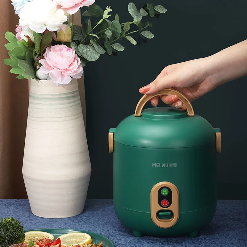 

1.2L Mini Rice Cooker Non-Stick Liner Household 1-2 People Rice Cooking Pot 25 Minutes Quick Lunch Office School Soup Porridge