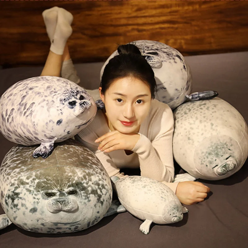 

80cm Large Seal Pillow Stuffed Seal Plush Pillow Toy Seal Hug Plush Seal Doll Baby Seal Soft Toy Seal Plushie White Sea Lion Dog