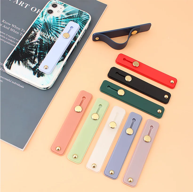 

Universal Silicone Phone Holder Finger Ring Wristband Strap Push Pull Grip Stretch Stand Colorful Hand Band Phone Back Bracket