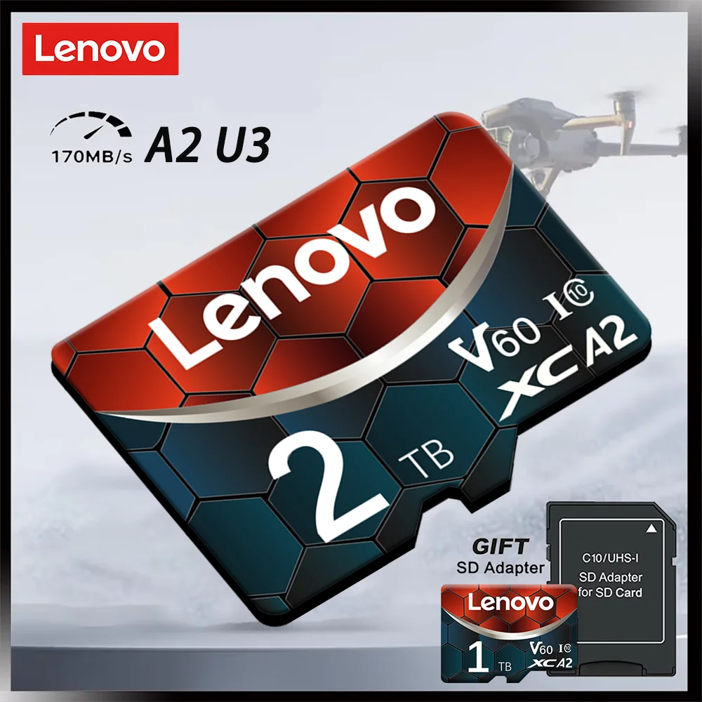 Lenovo 2TB Micro TF SD Card V30 Высокоскоростная карта памяти 1 ТБ 512 ГБ Класс 10 Видеокарта