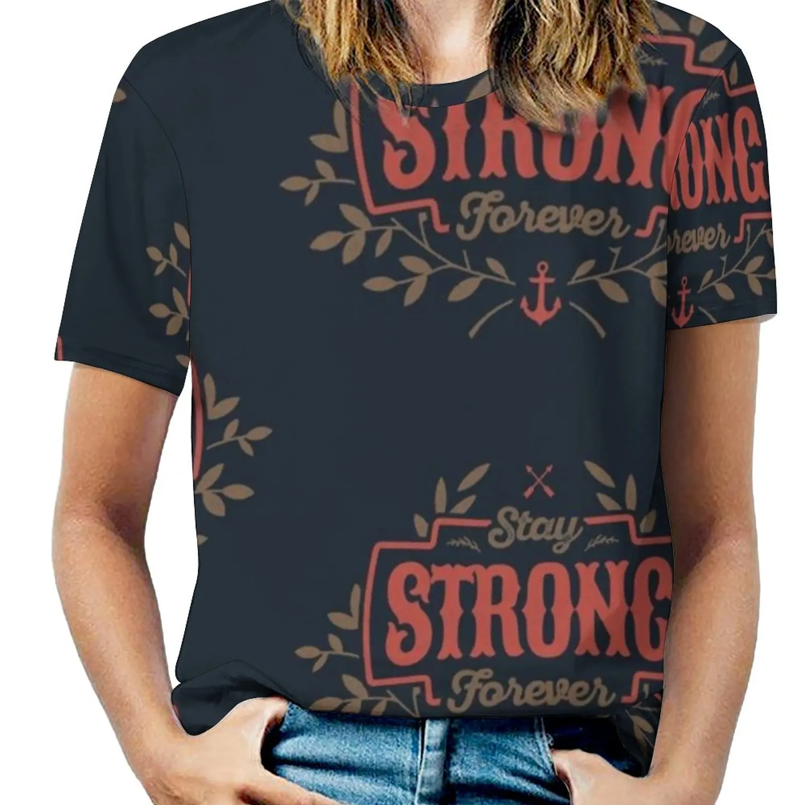 

Женская футболка с круглым вырезом и коротким рукавом, с принтом