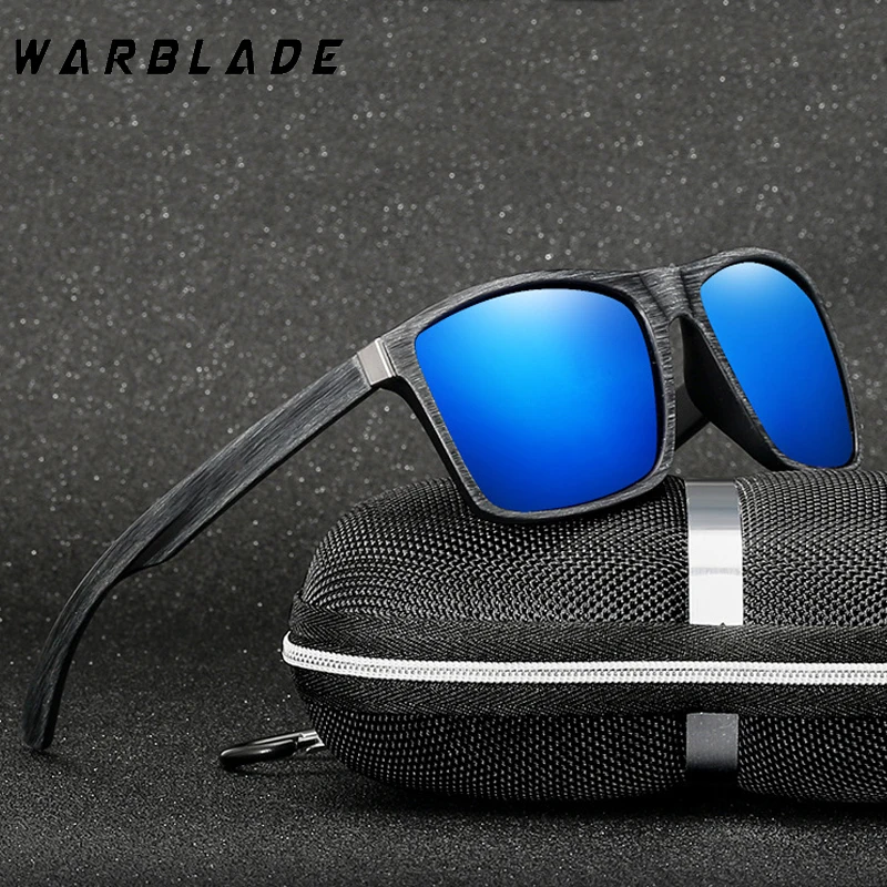 

Солнцезащитные очки WarBLade поляризационные для мужчин и женщин UV-400, модные, для вождения и рыбалки, в ретро стиле, квадратные, с имитацией дерева