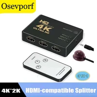 3 in 1 out hdmi compatible switcher splitter adapter 1080p 4kx2k uhd 3 port selector 3x1 with remote control for ps4 3 dvd hdtv