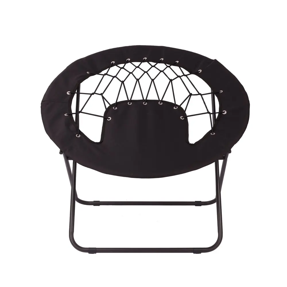 

32`` Metal Construction Portable Folding Chair Bungee Chair, Black