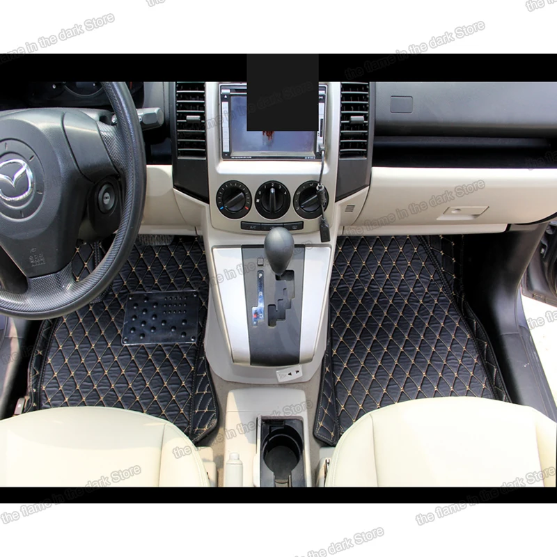 

Lsrtw2017 Leather Car Interior Floor Mats for Mazda Premacy Mazda5 2004 2005 2006 2007 2008 2009 2010 Accessories Auto Cover