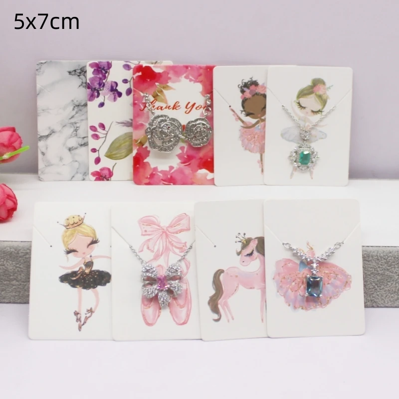 50 шт./партия карточки для ювелирных украшений 5x7 см/5x5 см