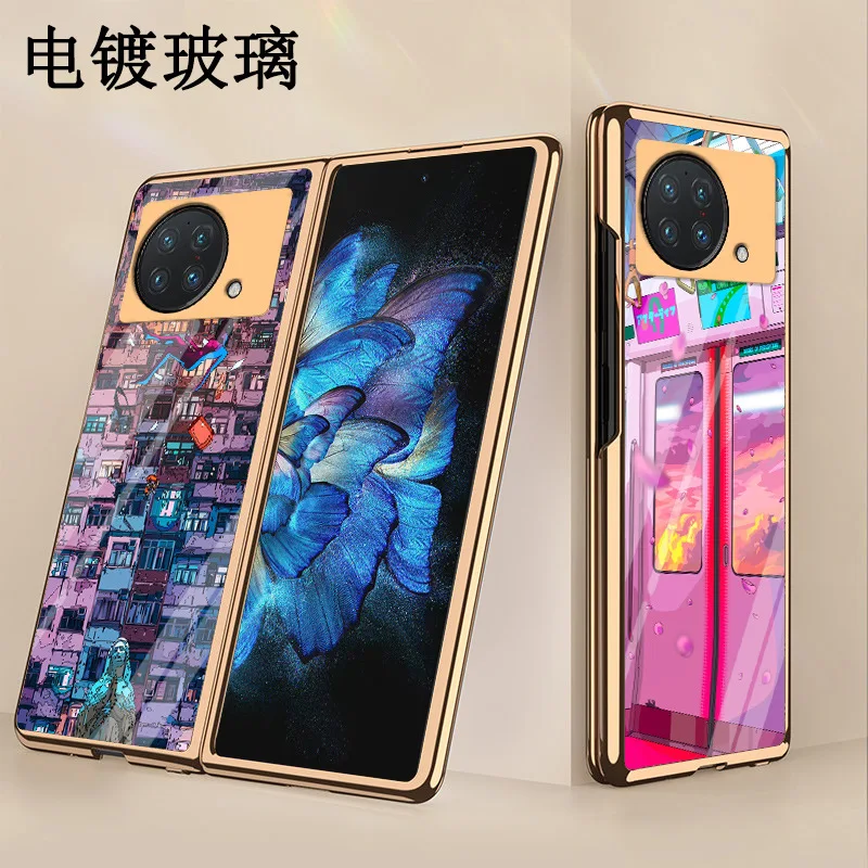 

Складной чехол для Vivo X, складной чехол для телефона Vivo X, популярный Гальванизированный стеклянный складной защитный чехол для экрана