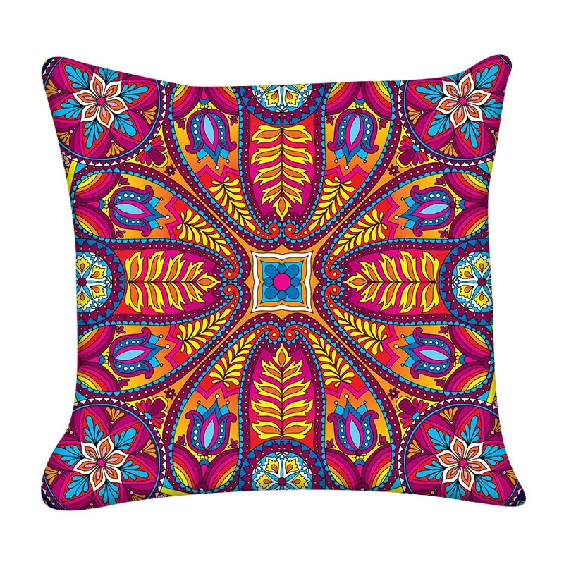 Чехол в этническом стиле мандала, разноцветная наволочка в полоску, Геометрическая наволочка, Роскошный чехол для спальни, дивана, кровати, домашний декор B0028