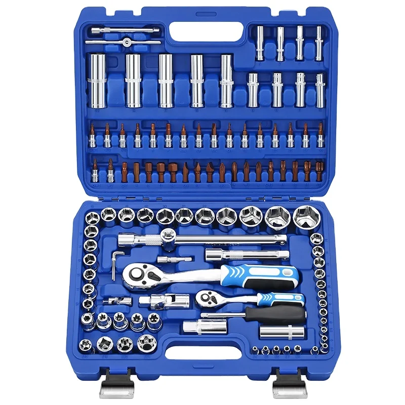 108 piece 1/2,,1/4-Inch Drive ratchet wrench car tool set with portable tools box hand household toolkit car bicycle repair tool