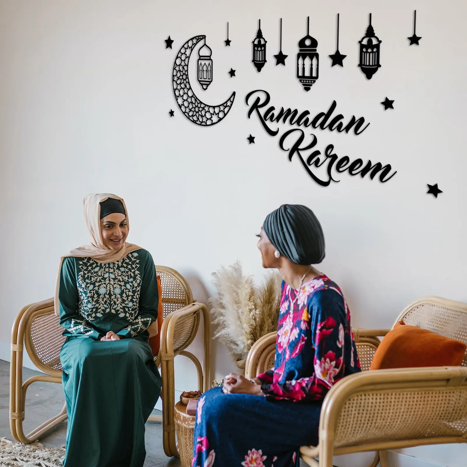 Наклейка на стену Eid Mubarak фонарь луна акриловая лампа Рамадан Декор для дома