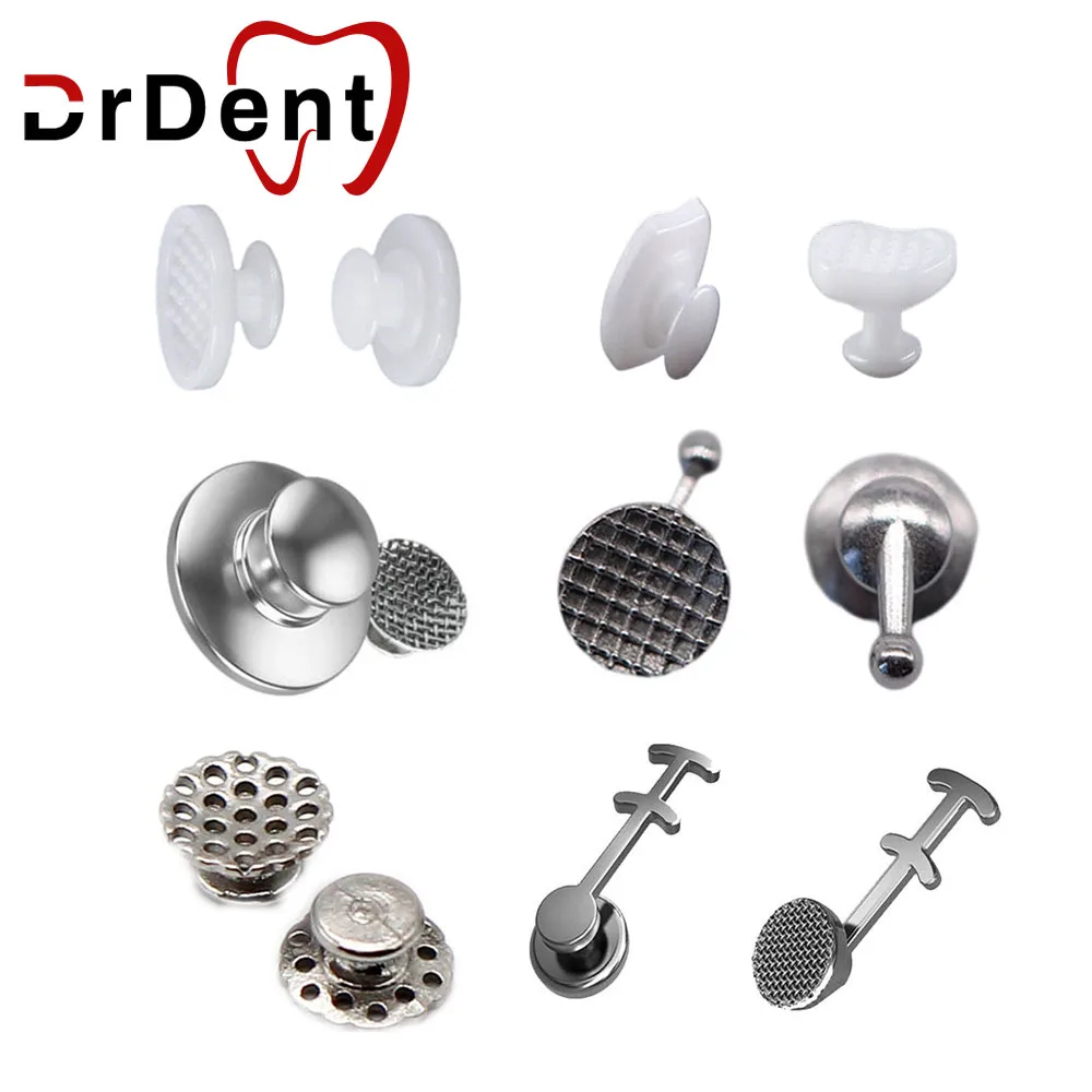 

Drdent 10PCS Round Rect Orthodontics Dental Lingual Button Direct Bond Eyelet Bondable Traction Hook Lingual Button Small Cleat