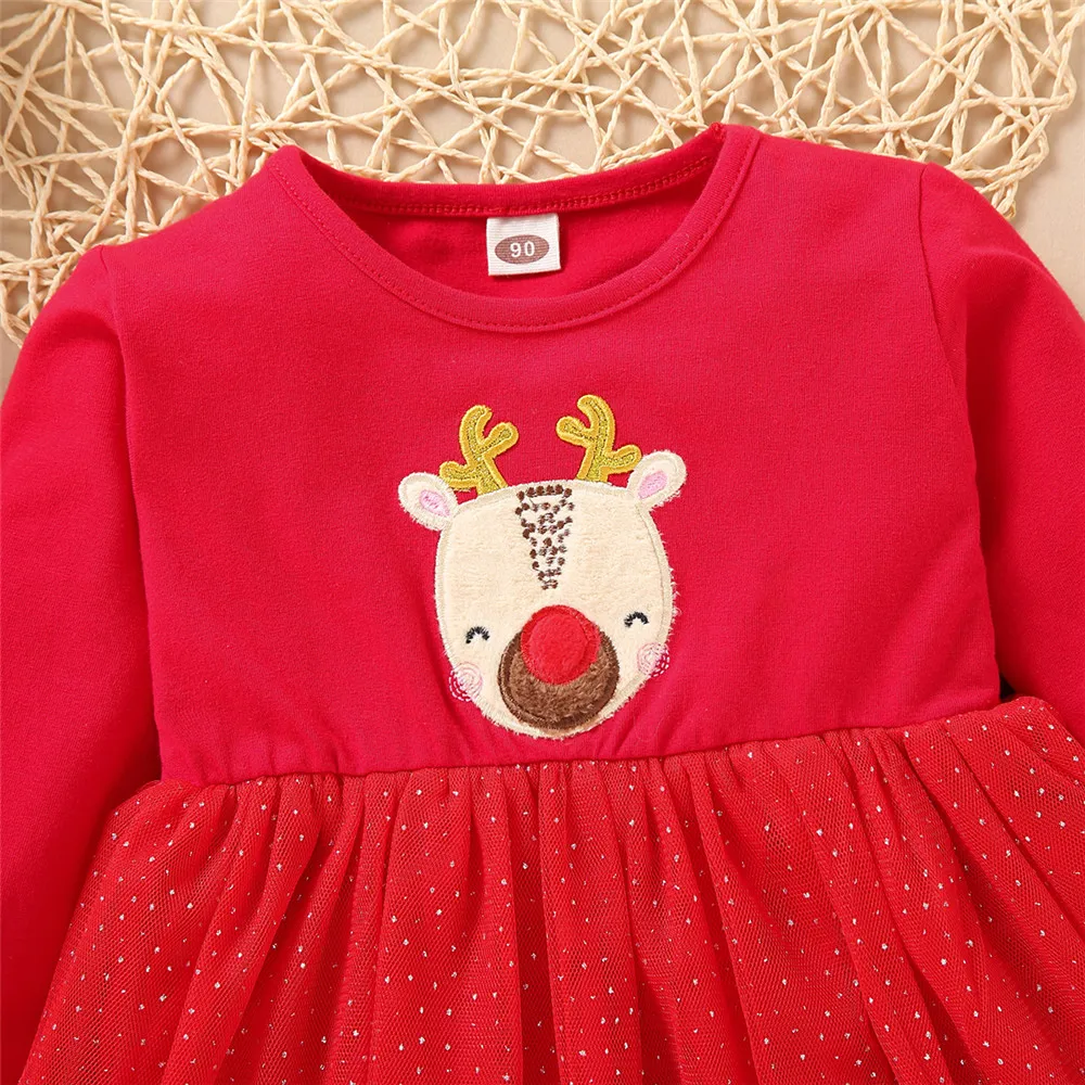 Детское фатиновое платье-пачка с длинным рукавом и круглым вырезом