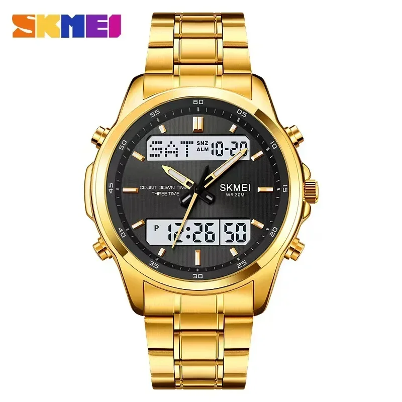 

SKMEI 2049 Mens Back Light Sport Watch Waterproof Alarm Clock relogio masculino 3 Time Countdown Timer Digital Wristwatches