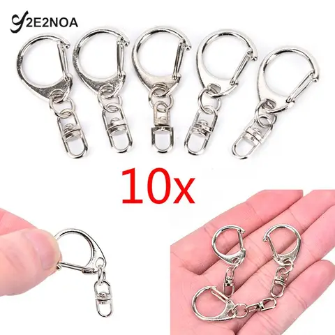 Серебряные брелочные кольца из сплава 10 шт