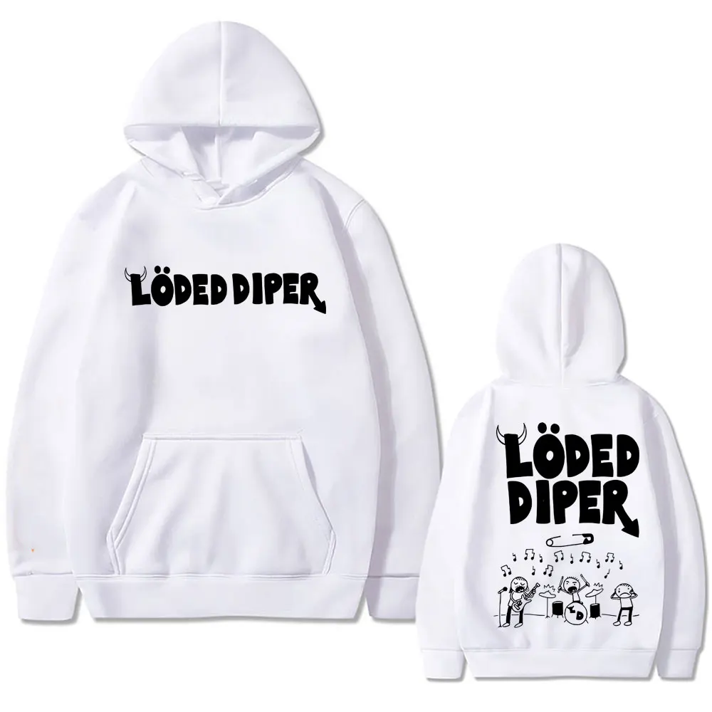 Loded Diper двусторонняя толстовка с принтом для мужчин и женщин винтажная длинными