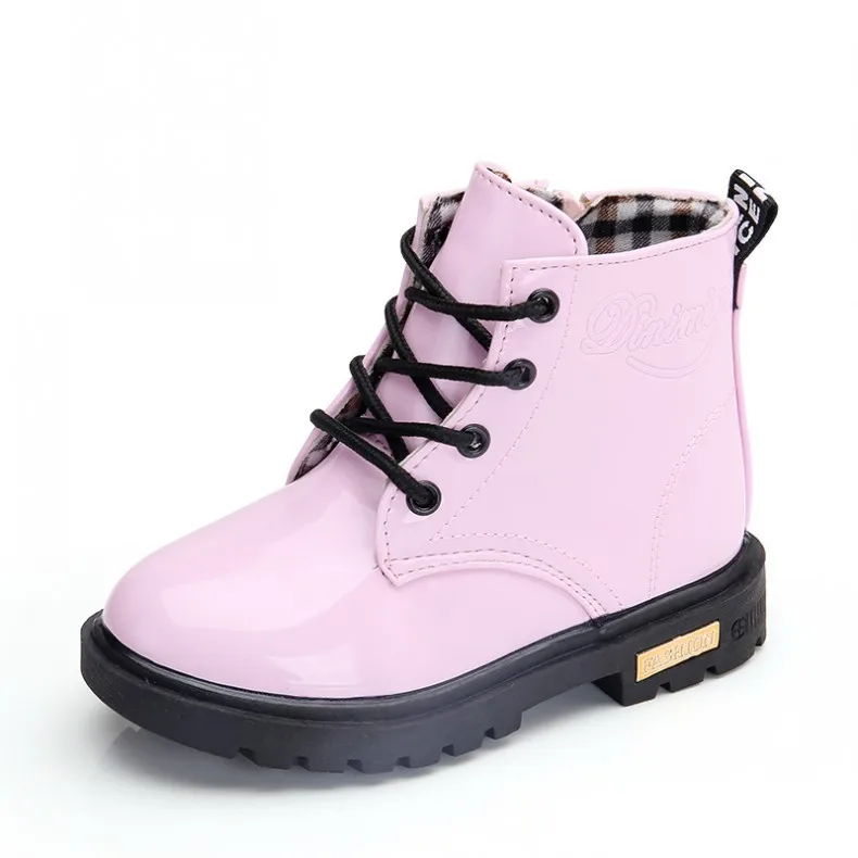 

2023 New Children Shoes Boots for Children Size 21-37 Boots for Girl PU Leather Waterproof Winter Kids Snow Shoes Girls Boots
