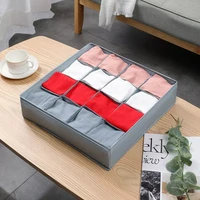 71624 grids foldable underwear clothes storage organizer pants trousers underwear storage box socks bra and panties for drawer