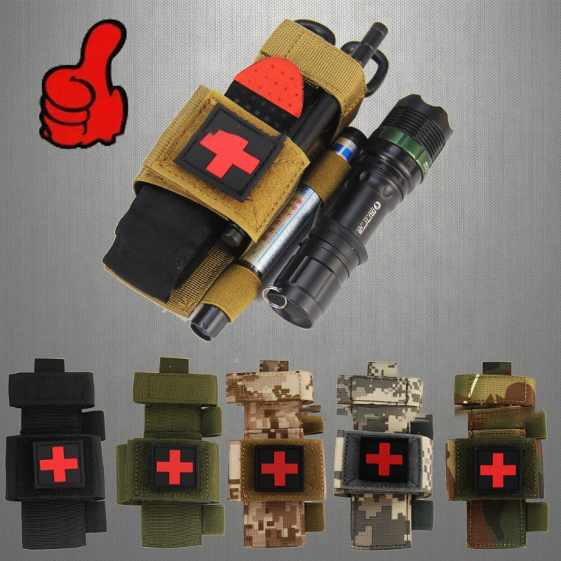 

Army Tactics Tourniquet Bag EDC Case Nylon Flashlight Holster Storage Bag Military Scissor Pack Molle Pouch For Outdoor Survival