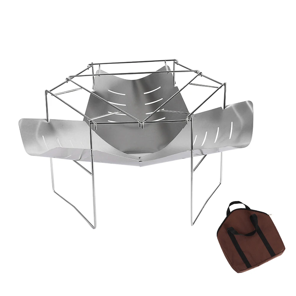 

Folding Grill Rack Foldable Campfire BBQ Grill Stand Stainless Steel Portable Bonfire Cooking Stand for Outdoor Picnic Hiking