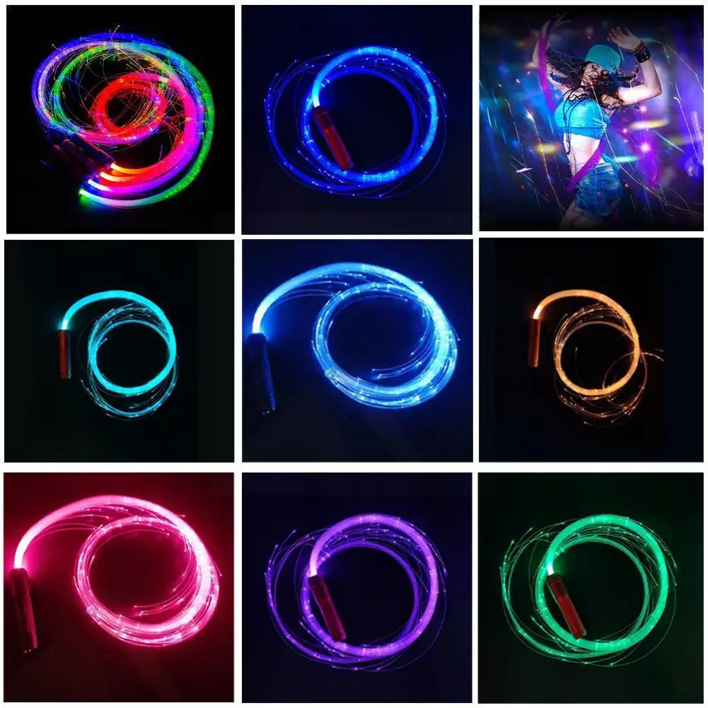 

180CM LED Fiber Optic Dance Whips Light USB Rechargeable Glowing Lighting Flash Rave Up Light Dance Party Waving Festival S Y1H7