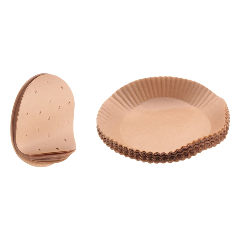 

200 Pcs 6.3 Inch Air Fryer Disposable Paper Liner Wood Pulp Paper Steamer Paper For Air Fryer Steaming Basket