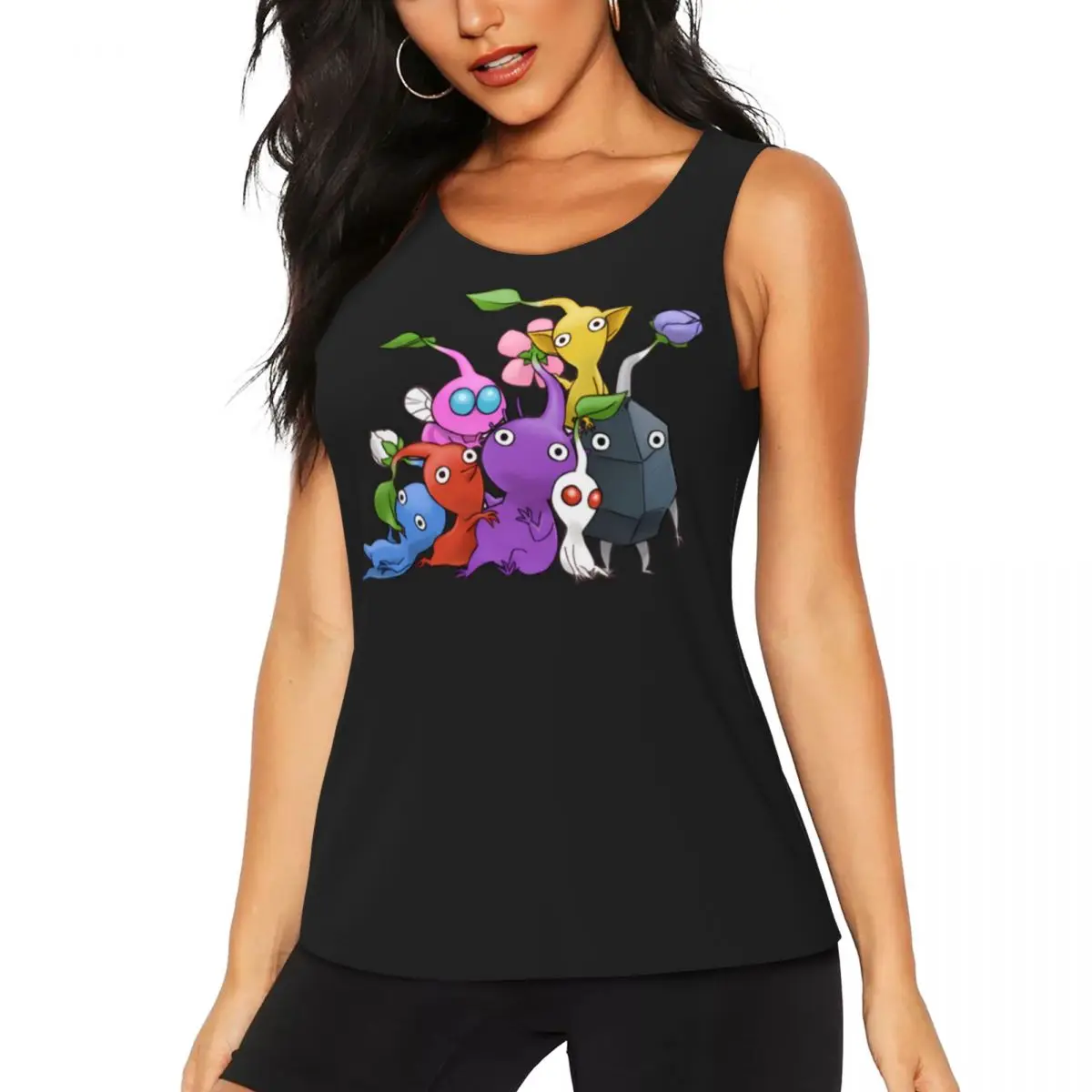 Пользовательские Pikmin 4 рубашки для йоги с мультяшным принтом женские майки