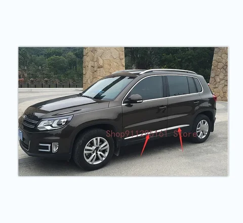 Car Styling Silver Stainless Steel Side Molding Trim Cover Trim For Volkswagen T