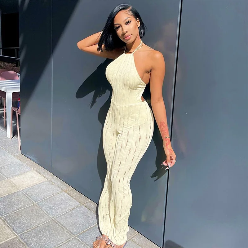 

Женский комбинезон на шнуровке, без рукавов, с открытой спиной