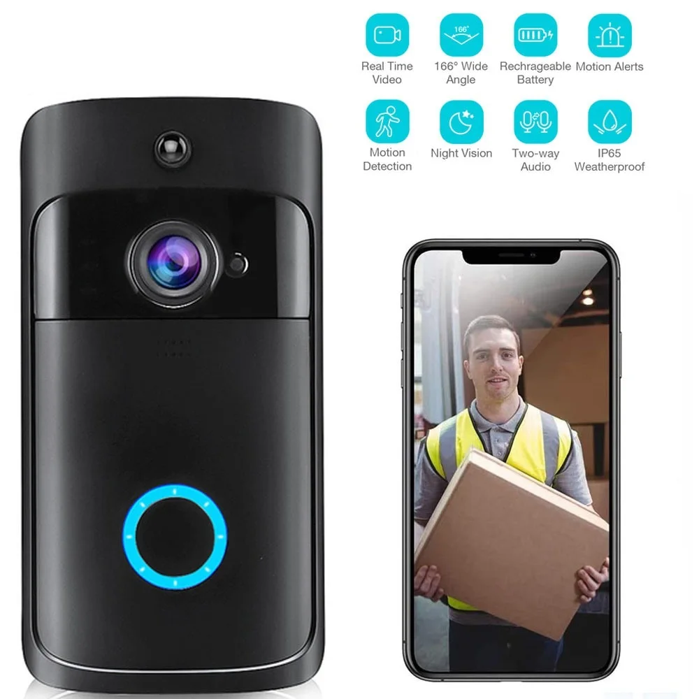 

, Video Doorbell Camera Wifi Wireless Operated Motion Detector Night Vision for iOS&Android Phone Home Security Cameras