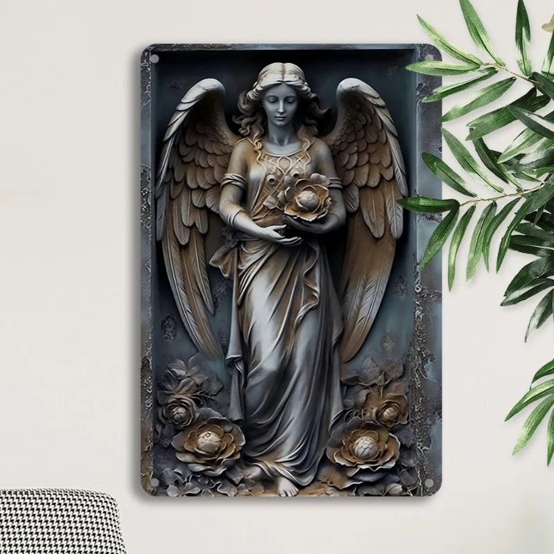 Винтажные алюминиевые жестяные таблички Ангел простая установка с