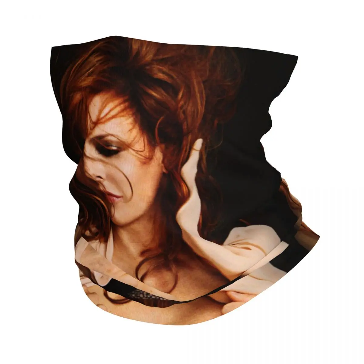 

Lovely Mylene Farmer Winter Headband Neck Warmer Women Men Ski Running Tube Scarf French Singer Face Bandana Gaiter