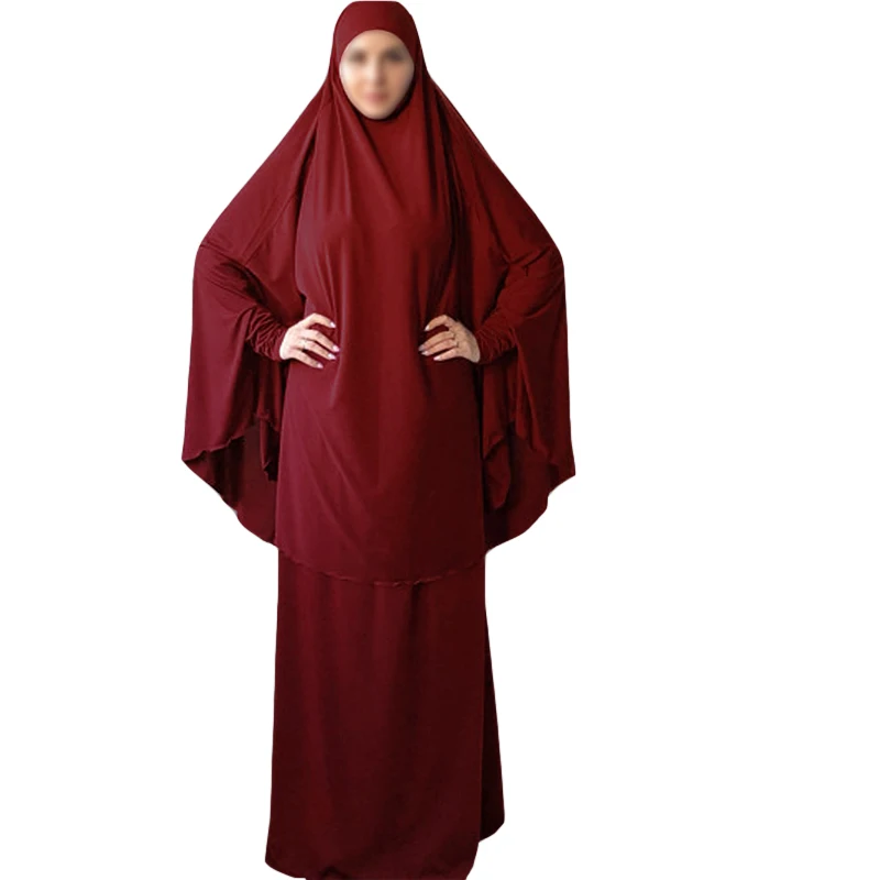Jilbab Abaya молитвенная одежда Khimar 2 предмета Женская юбка с капюшоном костюм Мужская