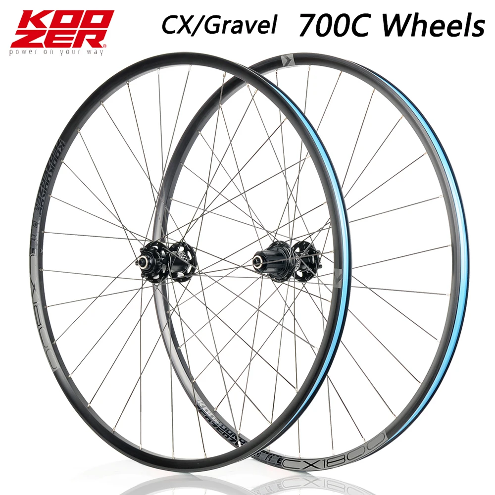 KOOZER CX1800 High Performance Gravel Off Road Bicycle Wheel 28Hole F2/R4 Bearing 72 Click System 700C Disc Brake Aluminum Wheel