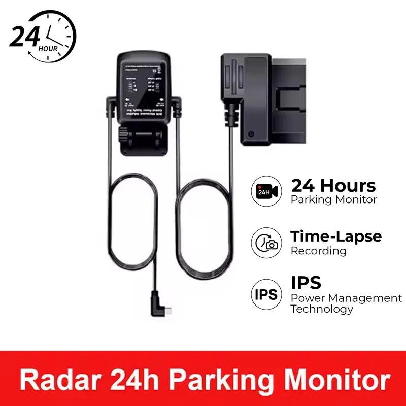 

Комплект жесткого провода OBD 5 В 3 А для AZDOME M550 Pro / M550 Max Dash Cam Парковочный кабель USB Type-C Порт 24-часовой радар Обнаружение Парковочный монитор