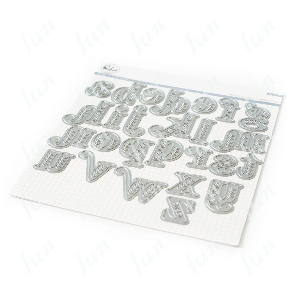 

Kelly Alphabet Lower Case Diy Scrapbooking New Metal Cutting Dies Stencils for Album Stamp Make Paper Card Coloring Embossing