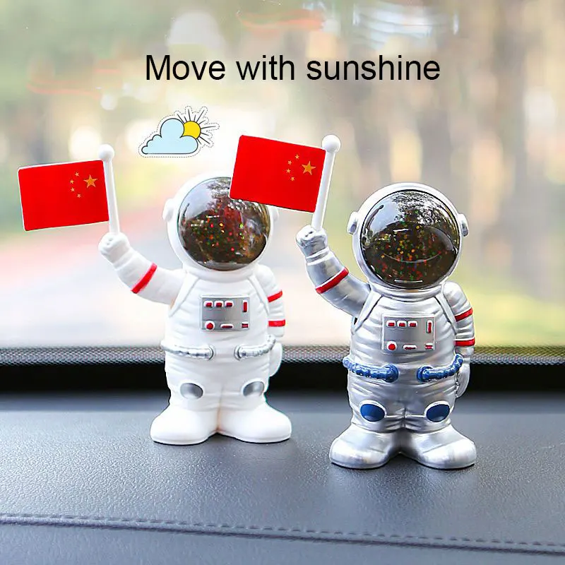

Astronaut Car Ornaments Solar Move Car Aromatherapy Creative Car Accessories Interior Chinese Flag Decorative