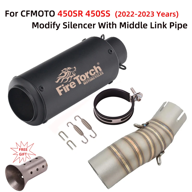 

Slip On For CFMOTO 450SR 450SS 2022 2023 Motorcycle Exhaust Escape Systems Modify Silencer Middle Link Pipe Muffler DB Killer