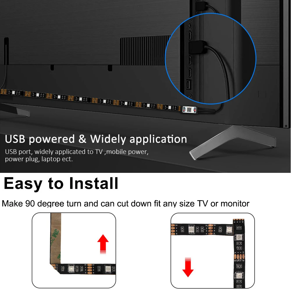 светодиодная лента USB Светодиодные ленты RGB 5050 SMD DC 5V Bluetooth Управление м 1 2 3 5 гибкая