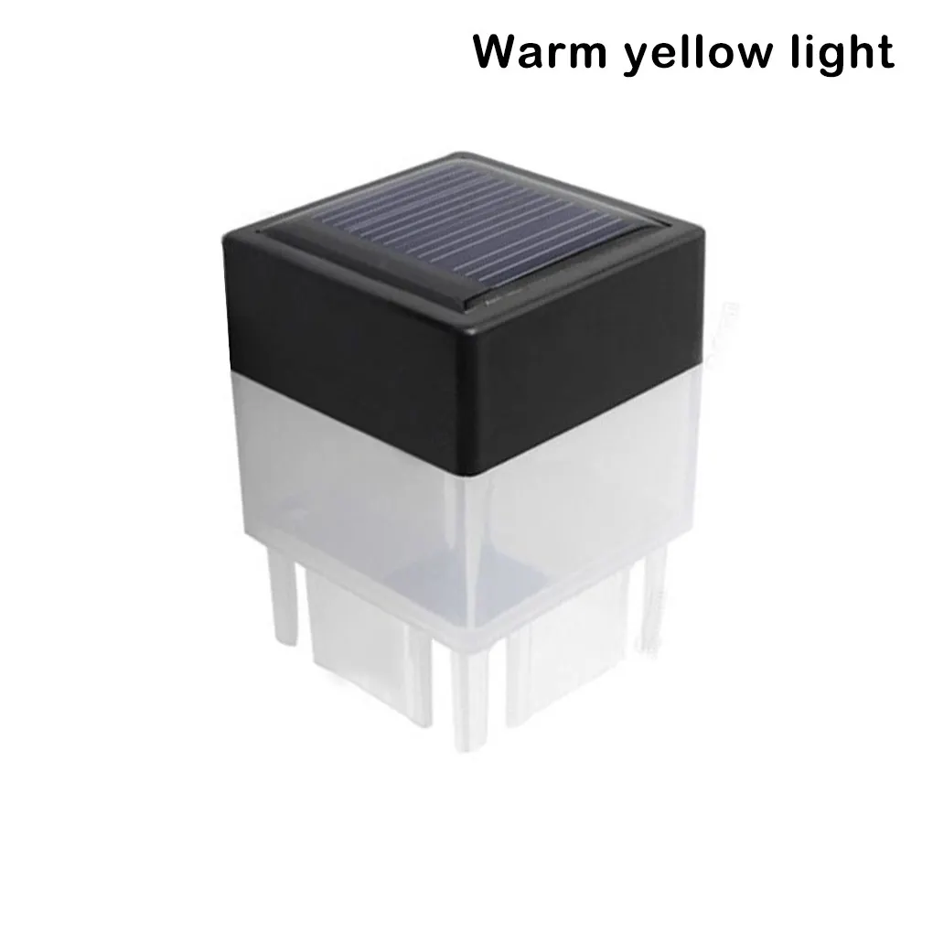 

1 2 3 5 Pillar Light Outdoor Rechargeable Solar Rectangular Park Lawn Fence Landscape Lamp Security Lighting Warm Yellow Light